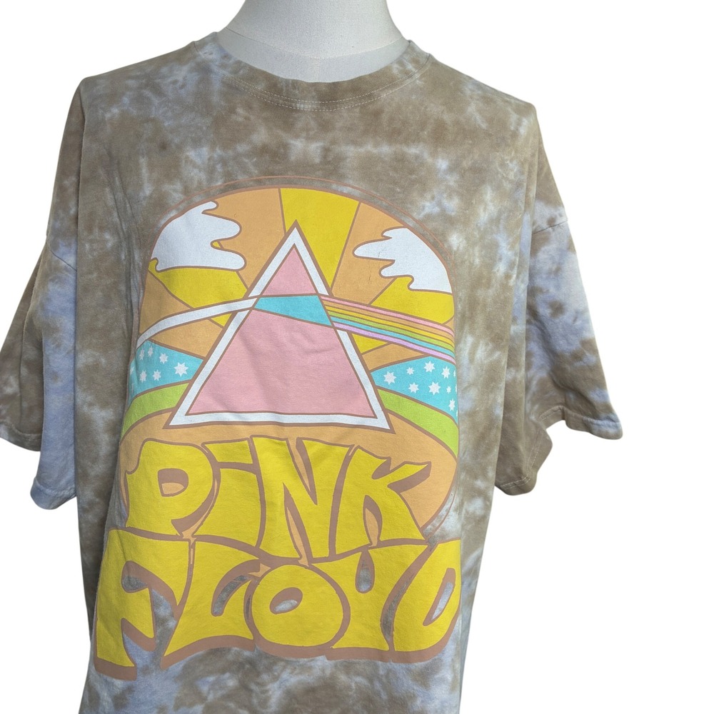 Pink Floyd Graphic T Shirt Tie Dye Prism Psychedelic Band Tee Cotton XL